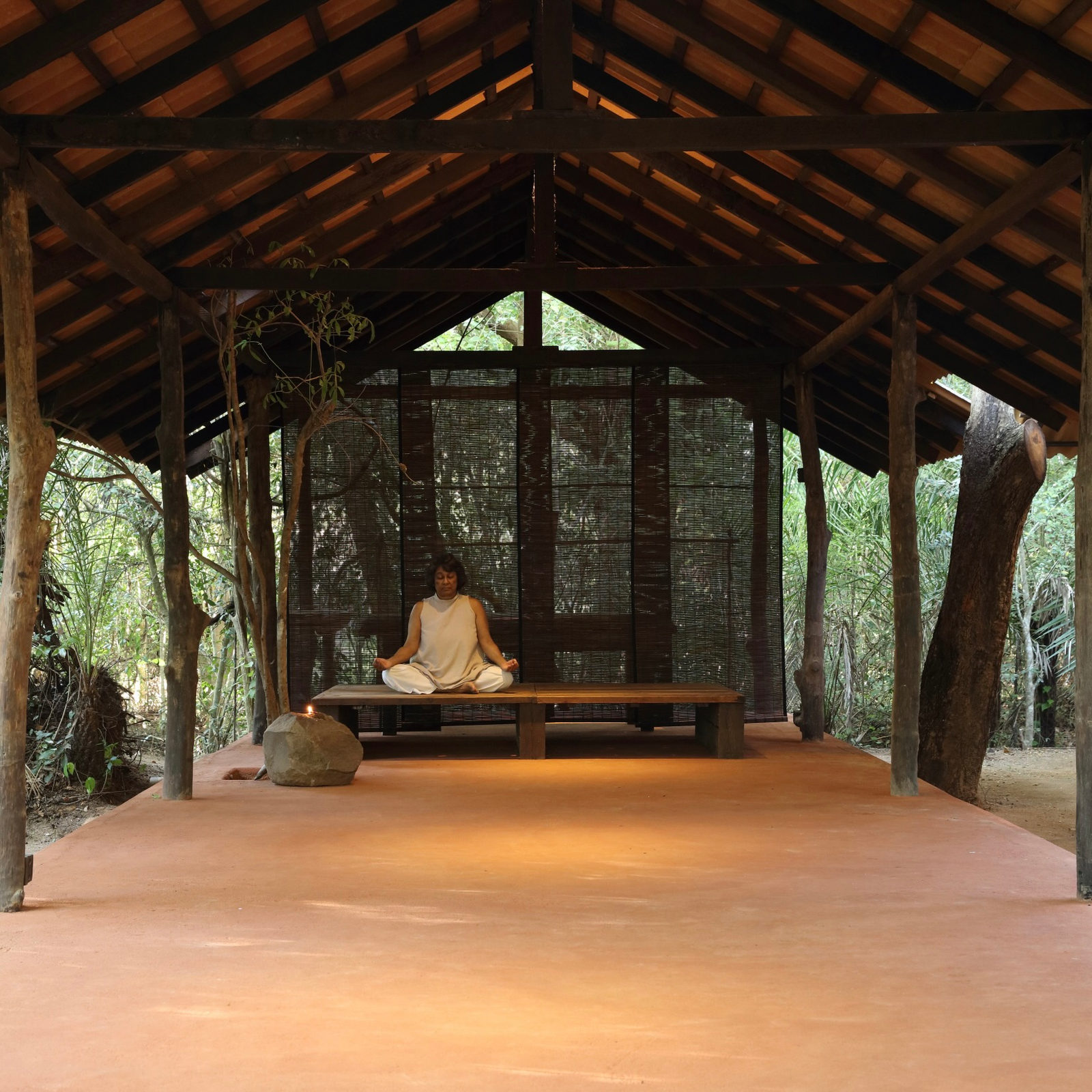 The yoga pavilion in the forest