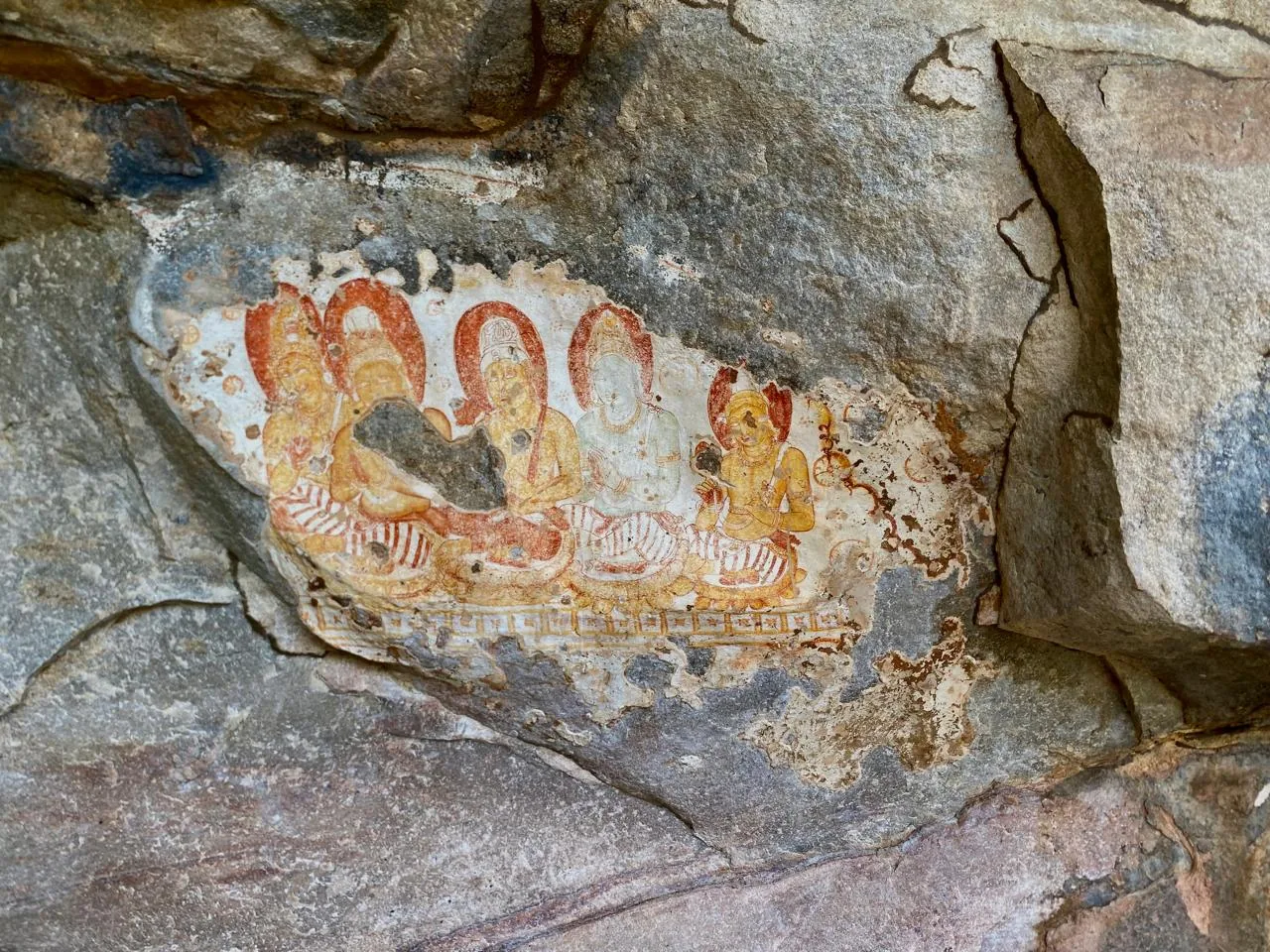 Ancient painting on the rock at Dimbulagala